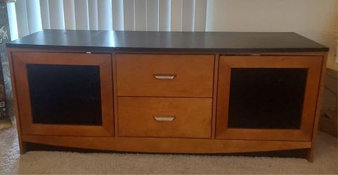 Wood TV Stand Media Console with Drawers