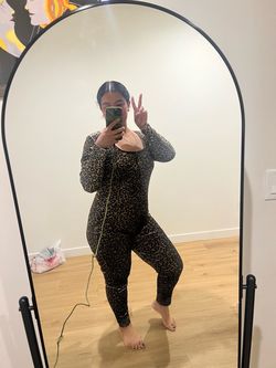 Leopard Print Long Sleeve Jumpsuit