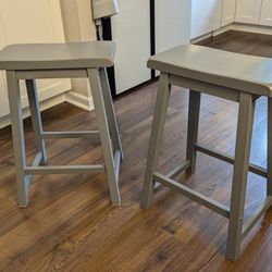 2 Gray Stools 25"