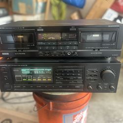 Onkyo AM/FM Receiver & Onkyo Dual Cassette Deck w/Remote