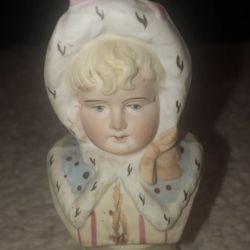 Rare vintage/Antique German  Piano Ceramic/Bisque/Porcelain Bust Figurine 4.5”