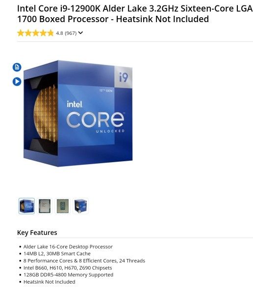 Intel Core i9-12900K Alder Lake 3.2GHz