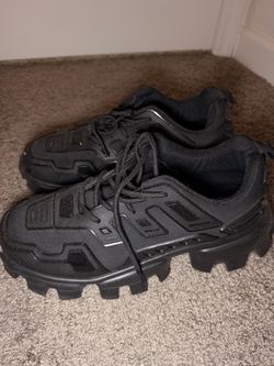 Black Chunky Lug Sole Sneakers