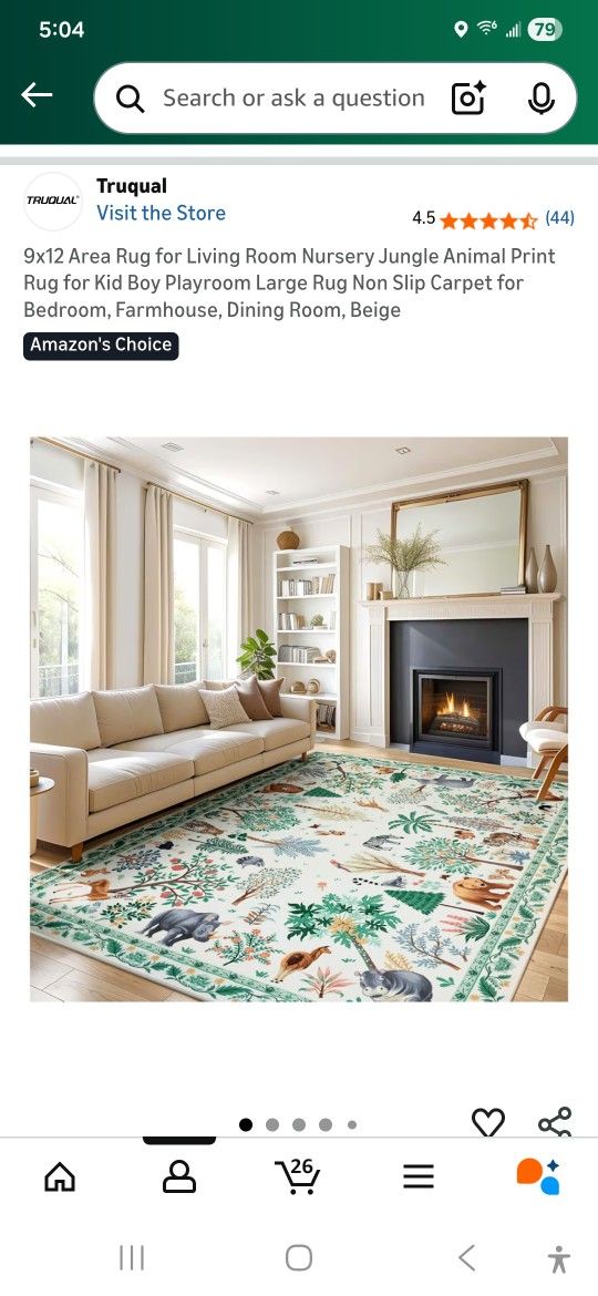 9×12 Forest Animals Nursery Rug - NEW!