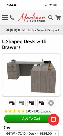 USED L-SHAPE executive desk Gray Wood