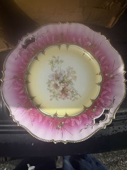 Antique Prussia Hand painted Serving Platter