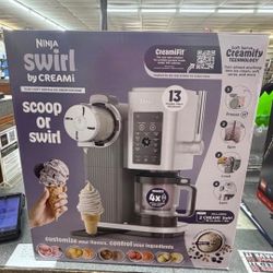 Ninja - CREAMi Scoop & Swirl Ice Cream & Soft Serve Maker, 13 One-Touch Programs, Fruit whip, Frozen custard, Gelato - Silver 