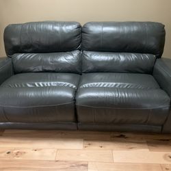 Reclining Electric Leather Sofa-gray 