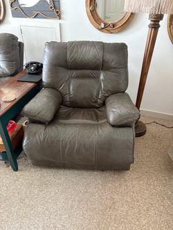 Leather electric recliner.
