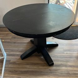 Black Round Wood Table 