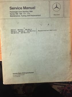 Mercedes-Benz service manual passenger car starting 1968