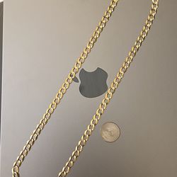 14kt Gold Cuban Link Curb Necklace 25 Inches  Over 37 Grams 