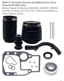 New  Sterndrive Transom Seal Bellow Kit for Volvo Penta SX DP OMC Cobra
Bellows Repair Kit Replaces , , 508105, 914036, 911826 Si