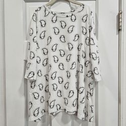 Gymboree Girls Large 10 12 Halloween Ghost Print Tunic Top White Black Spooky