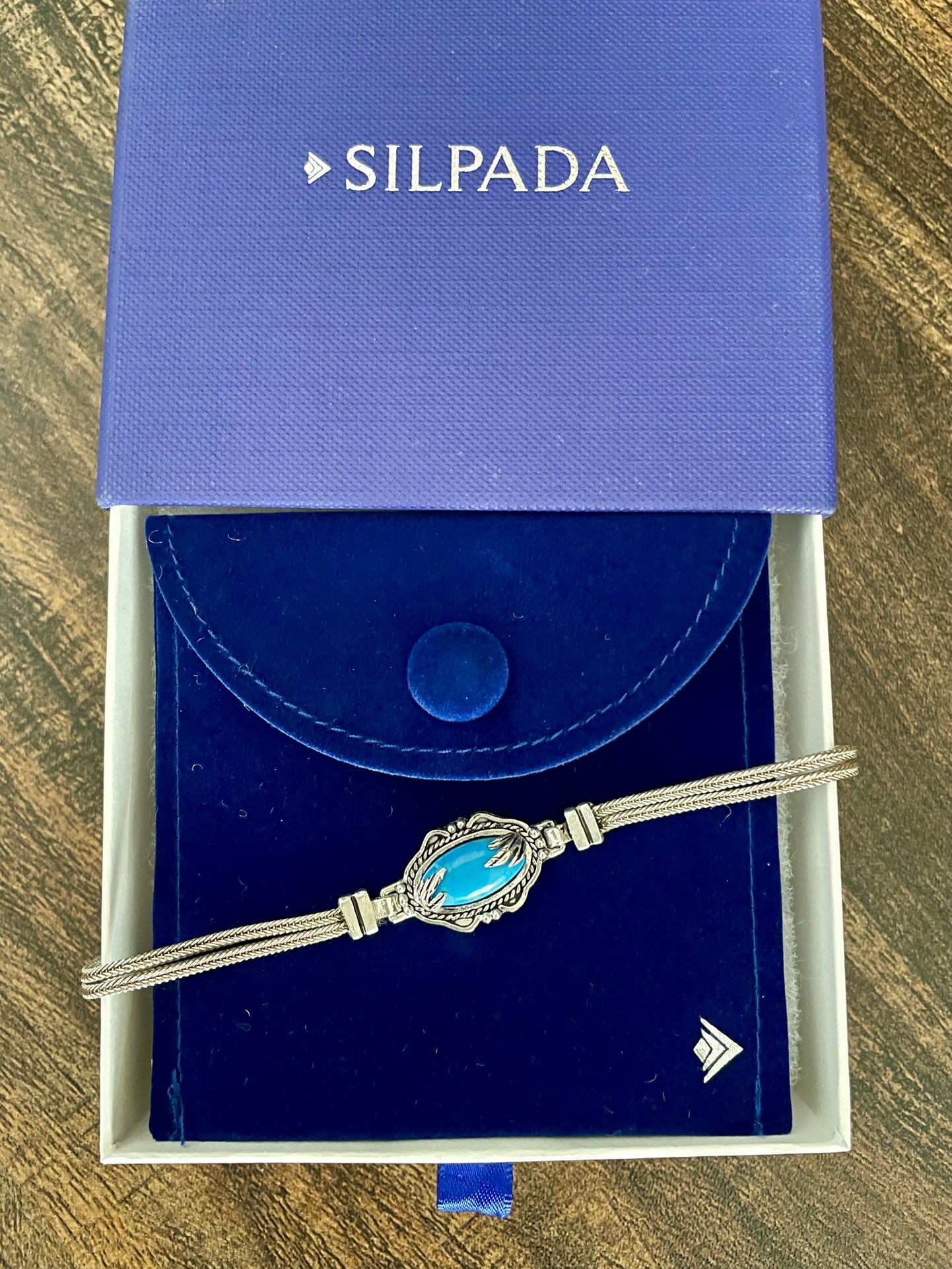 Genuine Turquoise Silver Bracelet 