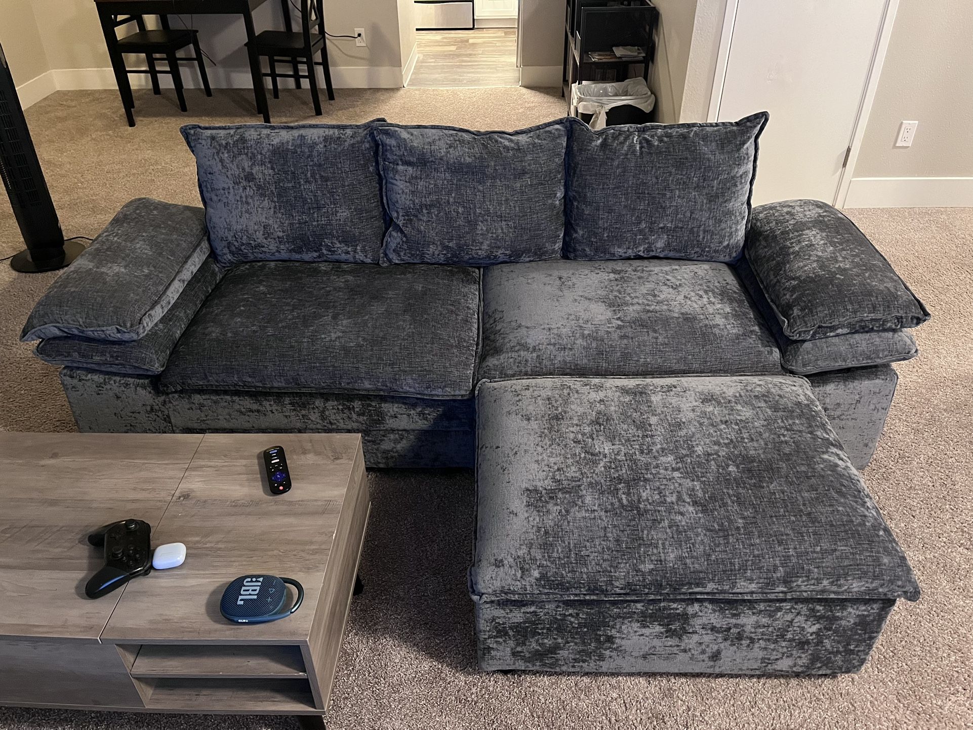 Large Gray Couch With Storage 