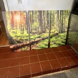 3-piece forest canvas wall art