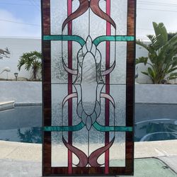 Large Vintage Stained Glass Stunning 