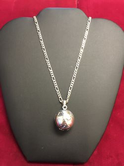 Sterling silver chain & globe charm
