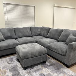 Brand New Super Plush Comfy Corduroy Sectional Set 