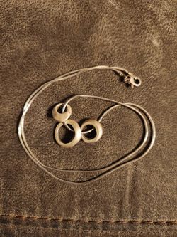 Philippa Roberts Three Rings 18" Necklace Italy 925 Silver 8.47g