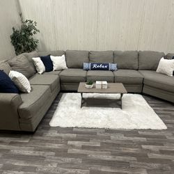 Large Gray Ashley Sectional w/ Cuddler - Delivery Available 