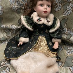 Antique Chatelaine Holiday Doll