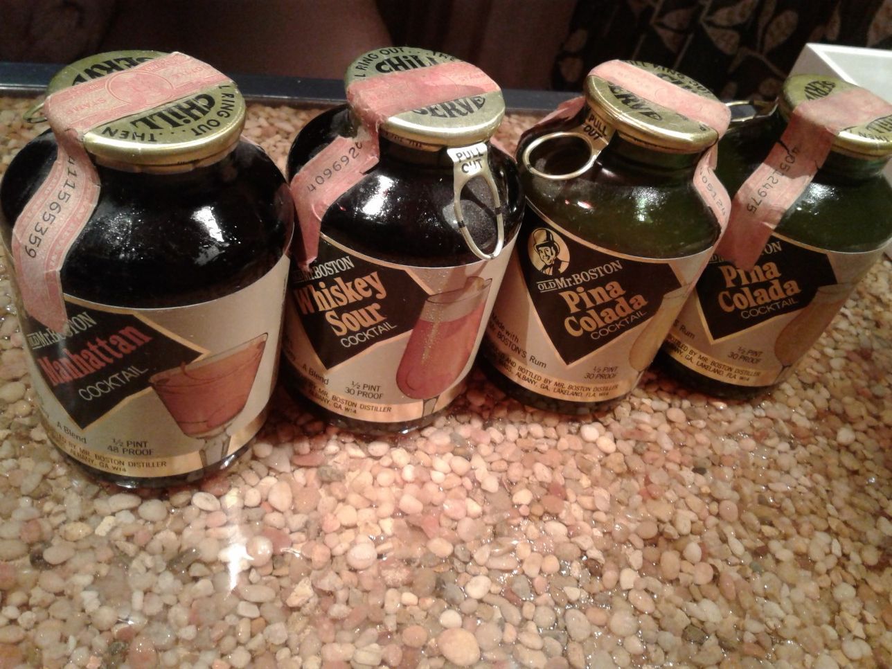 Vintage Mr. Boston bottles