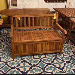 Teak Patio Box Bench (new)