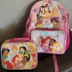 Disney Princess School Backpack With Matching Lunch Bag $12