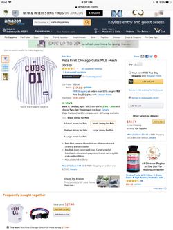 Cubs Dog Jersey size Large.