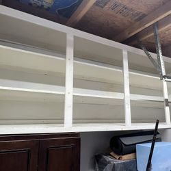Custom Solid Wood Garage Shelving – Heavy Duty (Painted White)