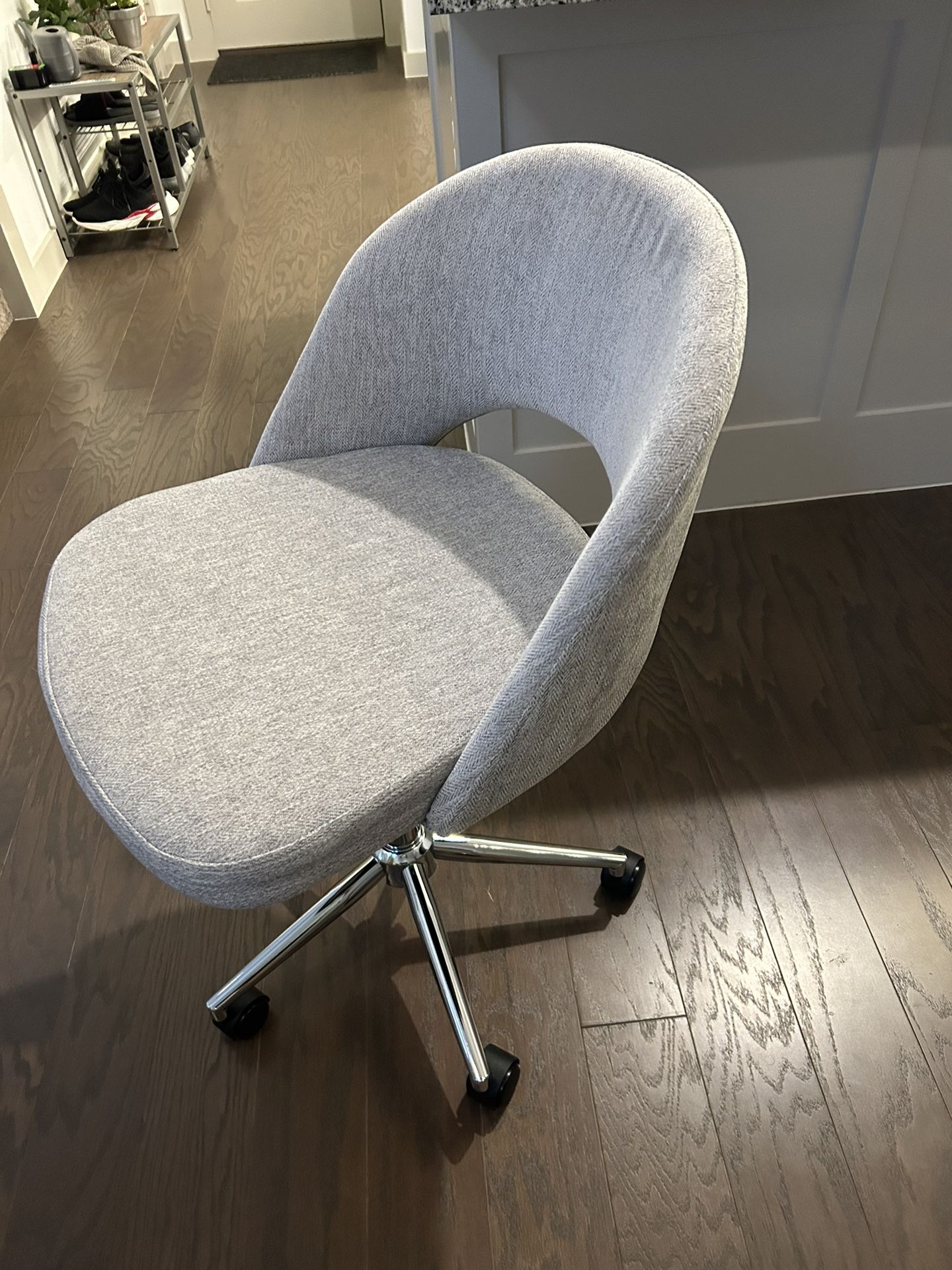 Desk or Office Chair In Gray Color with Wheels