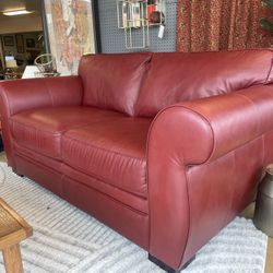 Soft Leather Loveseat 
