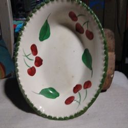  Antique Blue Ridge Potterg Bowl With Cherry Design