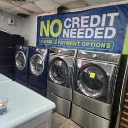 💯💢KENMORE ELITE SET STEAM WASHER AND GAS DRYER JUMBO STAINLESS STEEL 💯💯