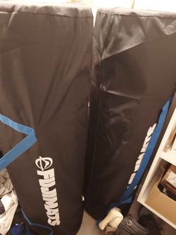 FUJI Home Roll Out Mats 10x10 Smooth Black + 2 Mat Bags - Like New