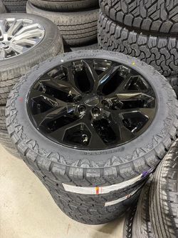 4 New 22” Snowflakes Wheels Tires Silverado Gmc Sierra Tahoe Rims
