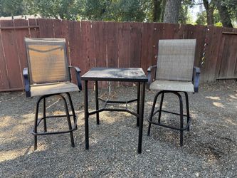 Outdoor Patio Bar Set – 2 Chairs + Table –