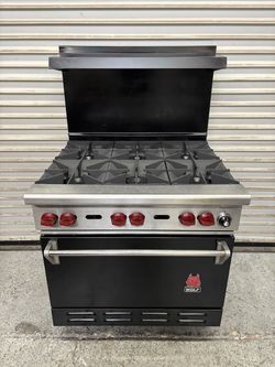 6 Burner Gas Range Wolf Challenger CHR-6-29 With Standard 30K BTU Oven On Wheels #5163