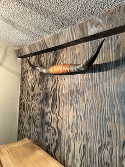 Longhorn Steer Horns with Leather Wrap