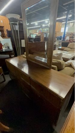 Wood Dresser with Mirror
