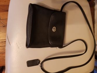 Vintage Coach Crossbody Leather Satchel Black