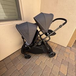 Graco Ready2Grow 2.0 Double Stroller Features -SIT N STAND- Bench Seat and Standing Platform Options, **ACCOMODATES 2 INFANT CAR SEATS**