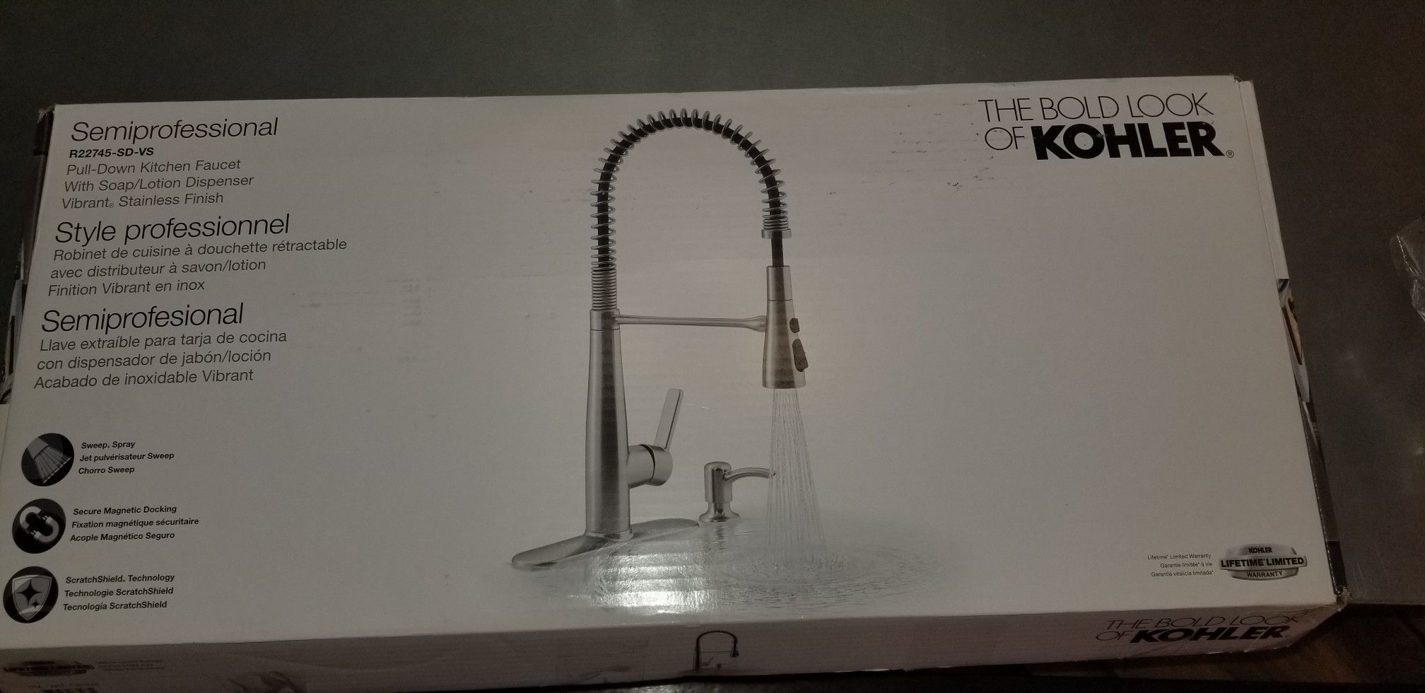 Kohler semiprofessional kitchen faucet & soap dispenser