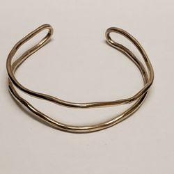 Unmarked 925 Sterling Silver Handmade Wire Cuff Bracelet