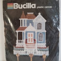 Bucilla Plastic Canvas Victorian House Key Holder Yarn Craft 10" x 11" #6026