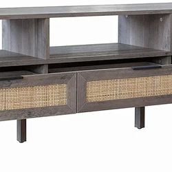 Storage Media Console Stand for TVs up to 79", 66" x 20", Light Gray