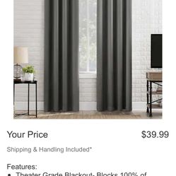 Sun Zero Broderick Theater Grade Blackout Curtains, 2-pack