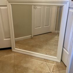 Large Coaster fine Furniture White Square Mirror Bedroom Dresser Bathroom 